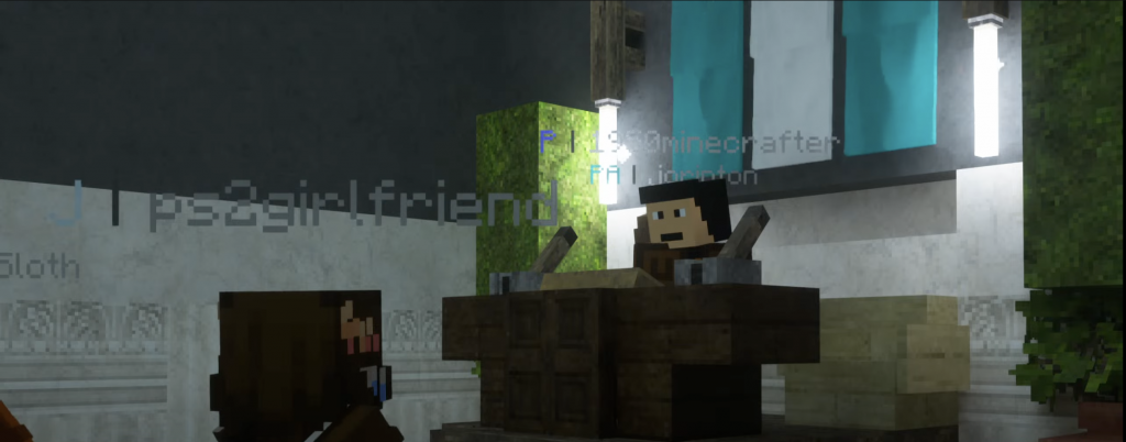 Picture of President 1950Minecrafter at the Brown House Press Conference.